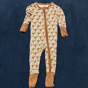 Kyte BABY Brown and White Rainbow Footie